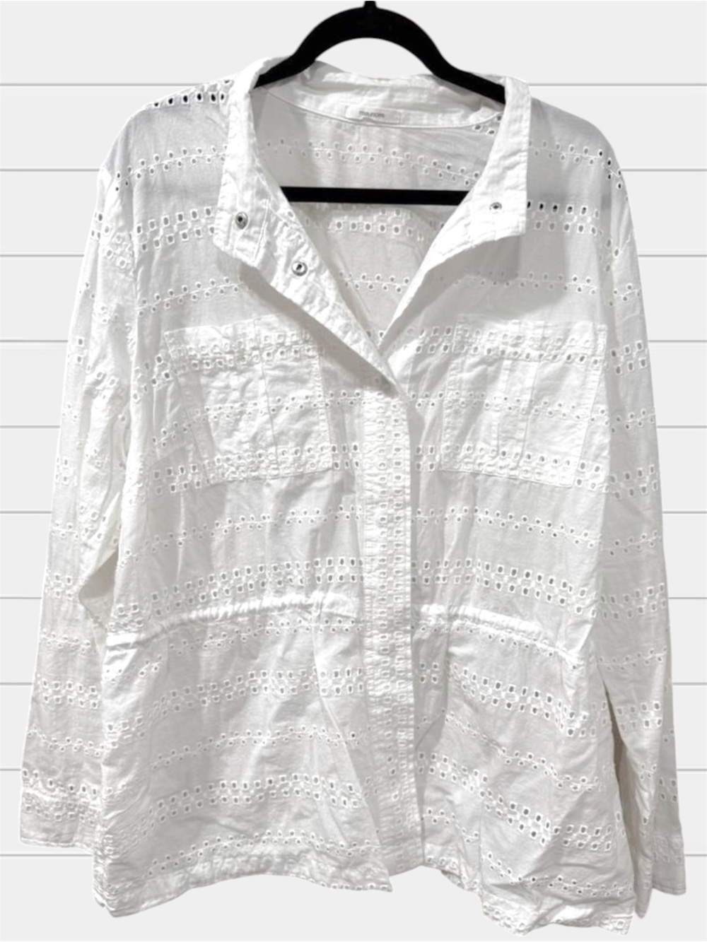 Maurices White Eyelet Button Down Shirt